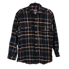 Moose Creek shirt 100% cotton  plaid button-up heavy flannel Gorp Cabincore M