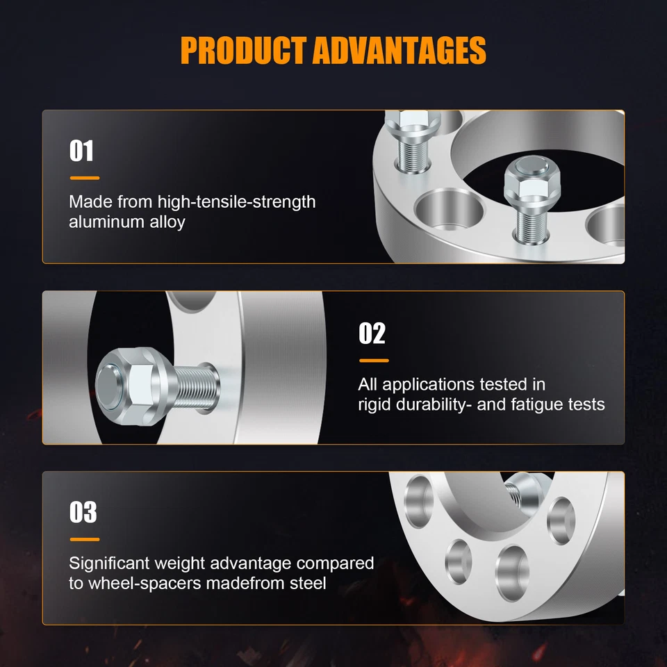 4 Pcs 1.25" 5x4.75 Wheel Spacers Silver For Chevrolet Corvette S10 GMC S15 6.2L - Image 4 of 4