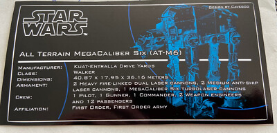 Lego Star Wars UCS Sticker MOC FO Heavy Assault Walker AT-M6 by Cavegod TBC