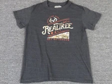 Realtree Camo Shirt Mens large Gray Short Sleeve Crew Neck Logo T