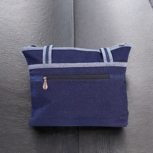 Women's Embroidered Denim Shoulder Bag Stylish Handbag for Shopping Travel - Picture 8 of 10
