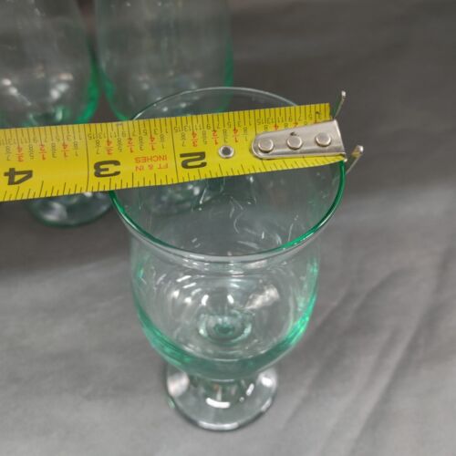 Vintage Light Green Tulip Wine Goblet 6 Pc Glasses Beverage Drinkware Libbey - Picture 9 of 9