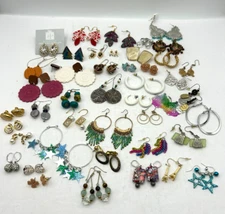 Lot 45 Pairs Fashion Earrings Dangle Hoop Stud Clip  Mixed Styles