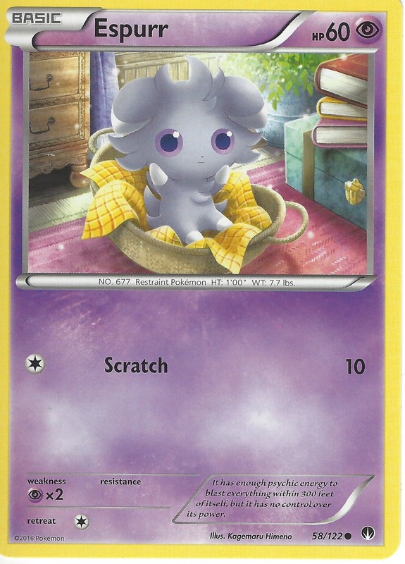 58/122 Espurr Common Card: XY-09 Break-Point Pokemon Trading Card Game