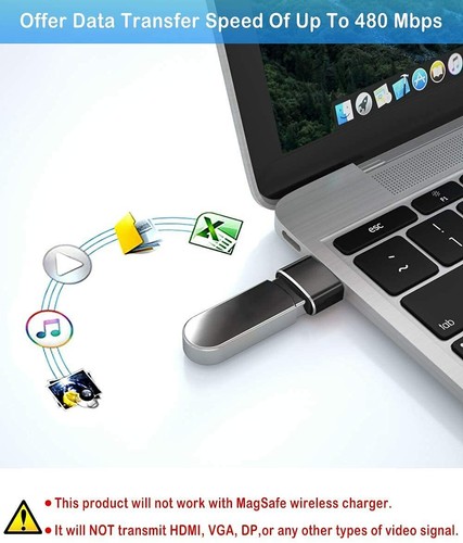 Adattatore USB C Tipo C Femmina a USB A Maschio Pc Laptop a Caricatore Telefono - Confezione da 4 - Foto 5 di 8