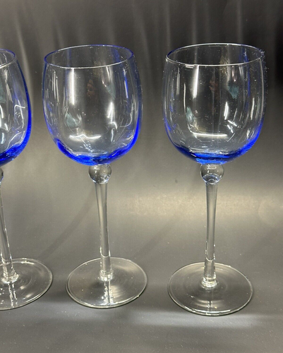 4er Set Vintage Blau Weingläser Stielgläser - Bild 2 von 5