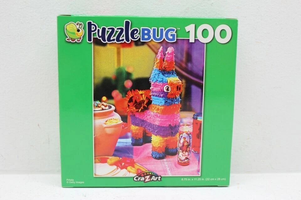 Jigsaw Puzzles 100 Pc Pinata and Baby Llama Neon Rainbow Color Puzzlebug 2-Pack - Image 3 of 4