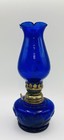 Vintage Rare Cobalt Blue Embossed Glass Finger Lamp — photo 4