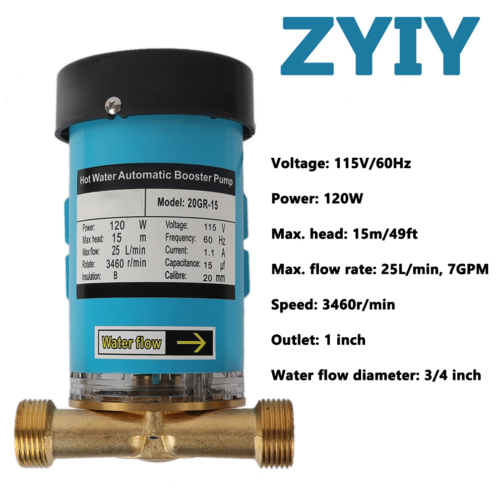 ZYIY Water Pressure Booster Pump Pressure Pump Booster Pump for Home Pool  Blue | eBay