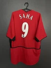 MANCHESTER UNITED 2002/2004 HOME FOOTBALL SHIRT #9 SAHA NIKE VINTAGE JERSEY SZ L