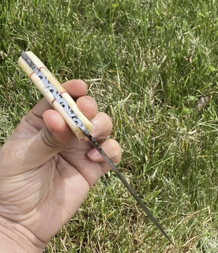 CUSTOM DAMASCUS STEEL Tactical Hunting combat Karambit FIXED BLADE KNIFE EDC 197 - Image 4 of 4