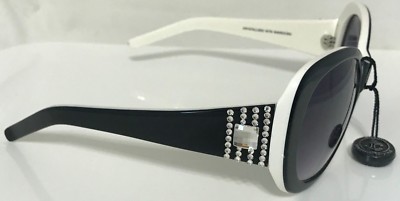 Jimmy Crystal Round Black & White Frame Sunglasses
w/Swarovski, Style# GL949 NEW Jimmy Crystal | Accessories | Jimmy Crystal Round Black  main image 2