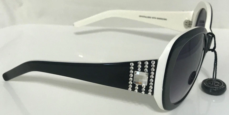 Gafas de sol redondas Jimmy Crystal blancas y negras, estilo # GL911 Foto 2 de 4