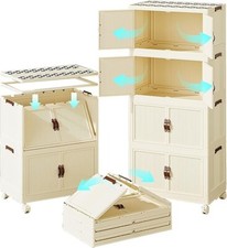 Large Plastic Storage Box with Lid, Stackable Storage Boxes Open Front 5 x 52L