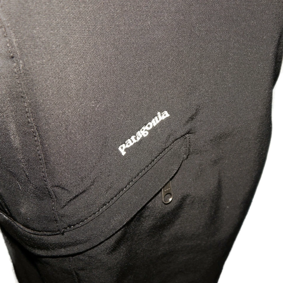 Pantalones de nailon negros PATAGONIA para mujer talla grande al aire libre senderismo camping - 2016 Foto 3 de 4
