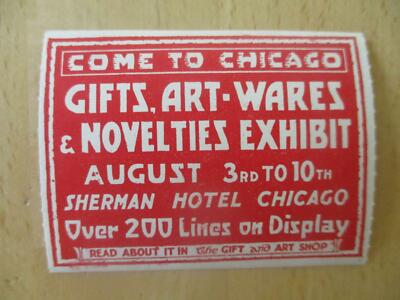 (5233) Reklamemarke - Gifts, Art-Wares & Novelties Exhibit Chicago