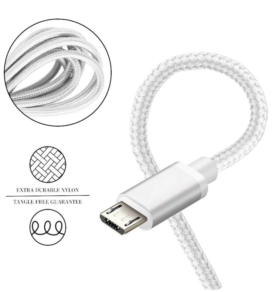 2 Pack 10/6ft Micro USB Cable Fast Charge Sync Data for Samsung Android HTC LG  - Image 2 of 3