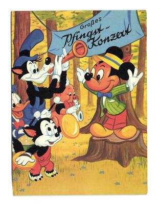 PC DISNEY, MICKEY MOUSE, BIG BAD WOLF, SCHWEINE, Vintage Postkarte (b28614)