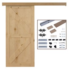 HOMCOM Binario con Kit di Accessori per Porte Scorrevoli in MDF