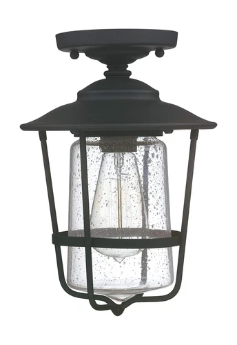 Capital Lighting 9607BK Creekside Clear Glass Outdoor Semi Flush Ceiling Ligh... - Picture 1 of 2
