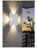 Lichtobjekt Led Wandlampe Aussenlampe 4Flg Weiß Lampe Leuchte Wandleuchte