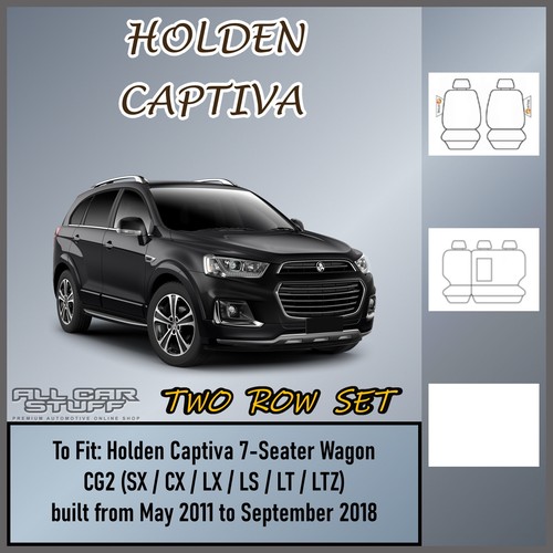Front & Middle Leather Look Seat Covers for Holden Captiva: 05/2011 to 09/2018 - Picture 2 of 12