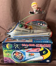 Vintage 1960s USA NASA Gemini X5 Tin Litho Toy w/Astronaut Orig Box - Untested
