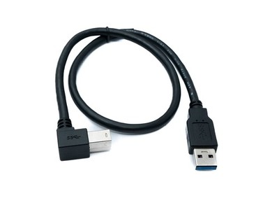 USB 3.0 Kabel 50 cm Typ B Stecker zu A Stecker Winkel Left Angled 5 Gbit/s