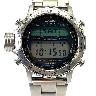 Casio Pro Trek ALT-7000 Vintage Quartz Digital Twin Sensor Outdoor Watch In Hand