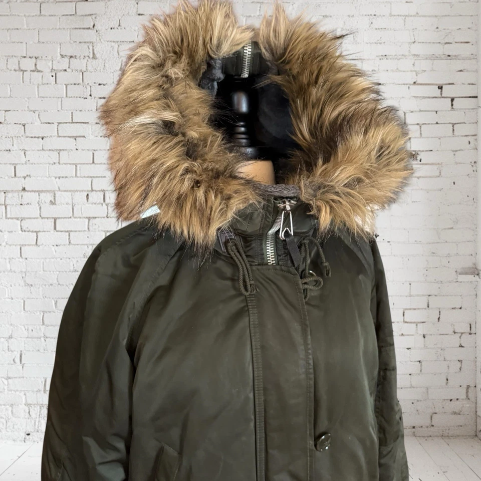 Chaqueta Parka GAP Snorkel Para Mujer XS Verde Imitación Piel Capucha Cálida Abrigo de Invierno 2014 Foto 4 de 4