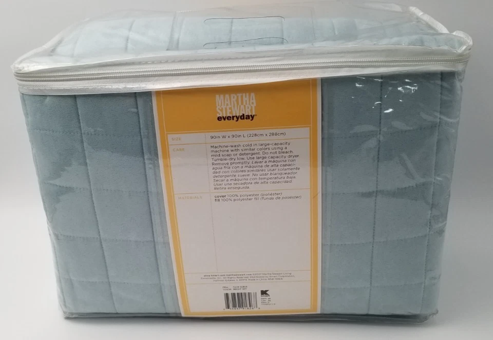 De Colección Martha Stewart Todos los días Completo/Reina Imitación Gamuza Cobertor Color: Cielo Brillante Nuevo Foto 2 de 4