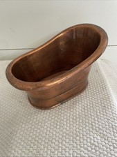 Mini Zapatilla de Cobre Vintage Como Bañera Jabonera Porta Baratijas Decoración