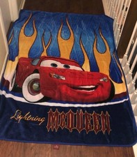 Disney Pixar CARS Providencia Throw Blanket RARE 78x56 Lightning McQueen HTF