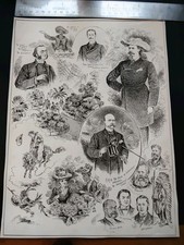 1890s Victorian Music Hall & Theatre Scene Antique Illustration Print London Art