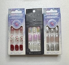 (3x) Kiss Peel & Press On Nails - Short/Medium - No Glue Mani