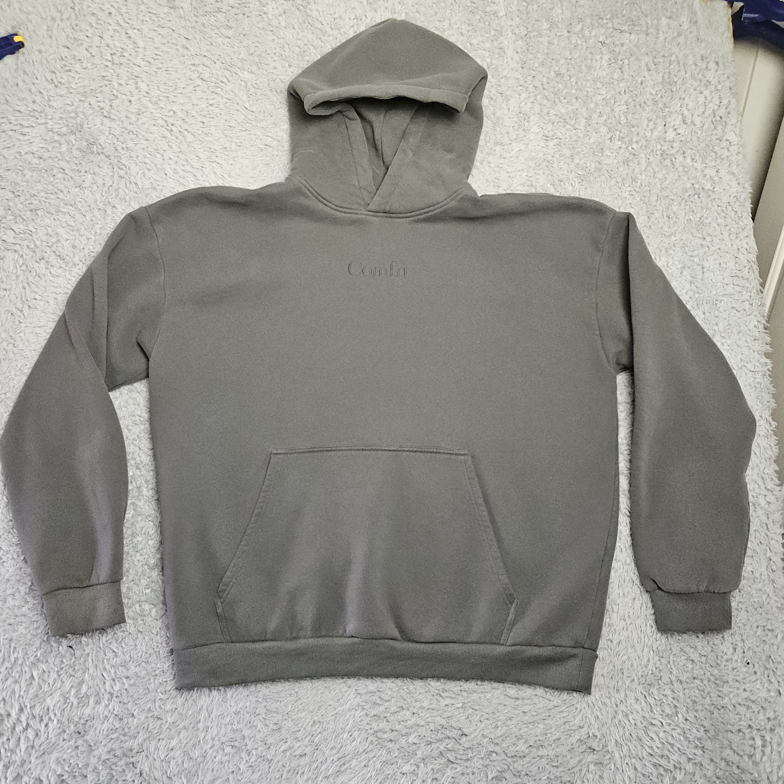 COMFRT Hoodie Sweatshirt Men 3XL Gray Pullover Heavyweight