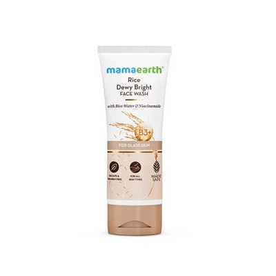 MAMAEARTH Rice Dewy Bright Face Wash with water & 3.38 Fl Oz (Pack of 1) 