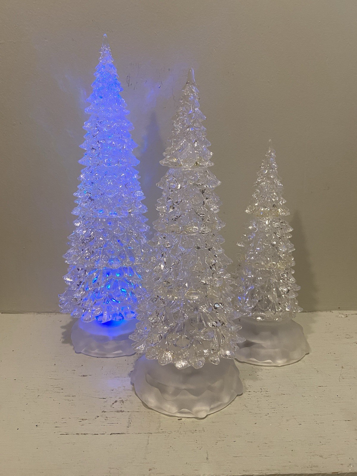 3 Color-Changing LED Christmas Trees with Remote Control