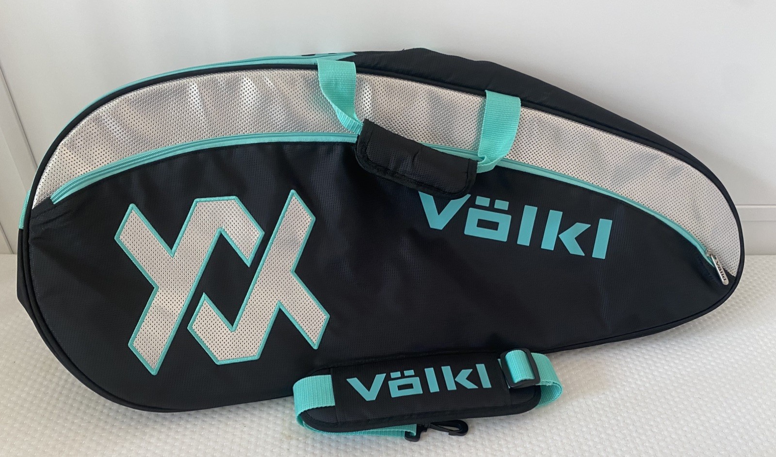 Volkl Tour Mega Tennis Bag in Turquoise ans Silver Color  Br