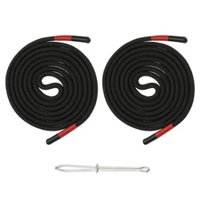 2pcs 53inch Drawstring Cords Hoodie String with Easy Threader, Black-Red