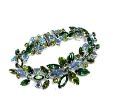 Vintage Signed SHERMAN Rhinestone Bracelet