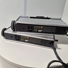 2  Lowel V  Light Fixtures w/ 120V Tungsten Bulbs   Tested Working