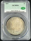 1897 Morgan Silver Dollar CAC MS64 - Double Sided Toned