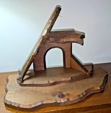 Vintage 2 lb Handcrafted Wooden Manger Nativity Creche Stable 14 X 9.5 X 7"