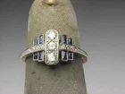 Diamond & Sapphire 3.10 Ct Art Deco Antique Vintage Wedding Ring 925 Silver