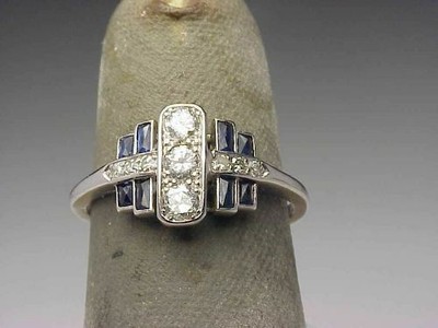 Lab-Created Diamond & Sapphire 3.10 Ct Wedding Ring 925 Silver