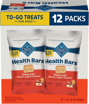 Health Bars Natural Crunchy Dog Treats TOGO Mini Biscuits Bacon Egg & Cheese