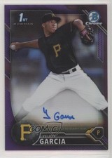 2016 Bowman Chrome Prospects Purple Refractor 222/250 Yeudy Garcia Auto c5r