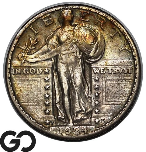 1924-S Standing Liberty Quarter, AU Better Date San Francisco Issue