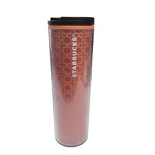 Tazza da viaggio Starbucks 16 oz bicchiere rosa corallo tessuto design